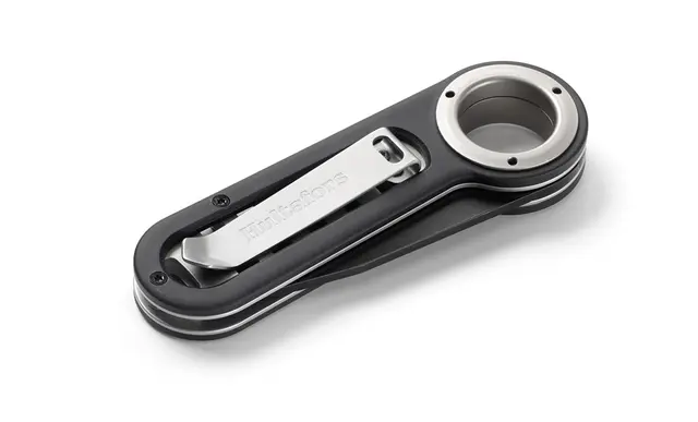 Hultafors OKF fällkniv till fritidsbruk Robust fällkniv i svartbelagt aluminium 