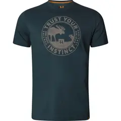 Härkila Moose S/S T-skjorte Dark Navy T-skjorte i bomull med trykk foran