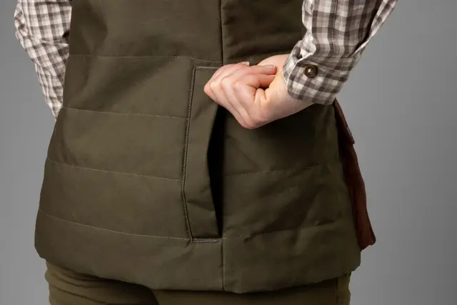 Härkila Retrieve Väst Olive/Burgundy 36 Slitstark damväst 