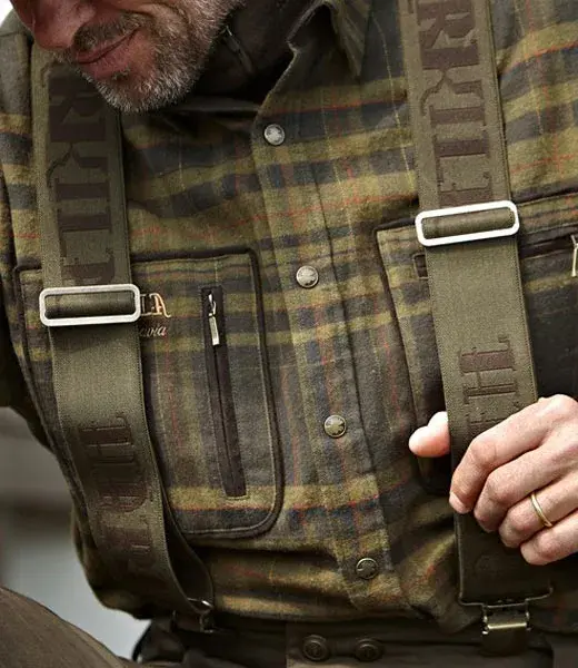 Härkila Carl-Eric Hängslen grön m/klips Extra breda hängslen 