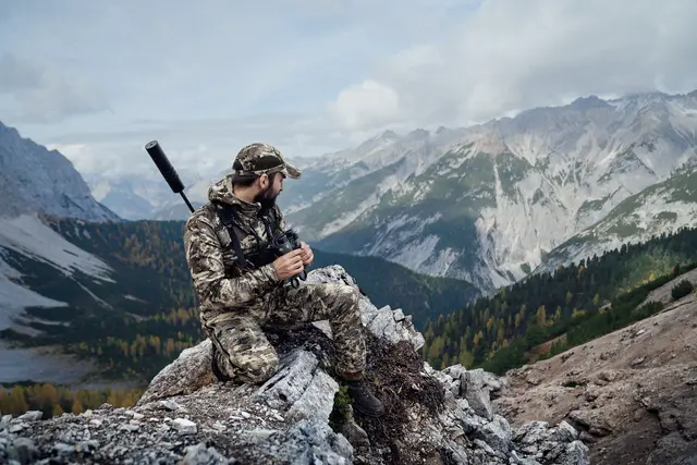 Härkila Mountain Hunter Expedition M Fleece Hoodie med glidelås og hette 