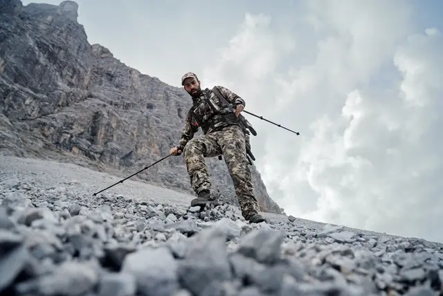 Härkila Mountain Hunter Expedition M Fleece Hoodie med glidelås og hette 