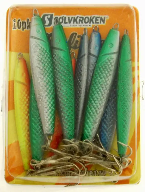 Silverkroken Havsfiskeskeddragsats 10st Beten lämplig för torsk, långa och sej 