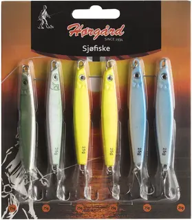 H&#248;rg&#229;rd Sj&#246;fiske skeddragskit 6-pack 25g Klassiska skeddrag i popul&#228;ra f&#228;rger