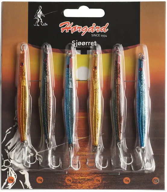 Hørgård Öring skeddragskit 6-pack 15g Klassiska silldrag i populära färger 