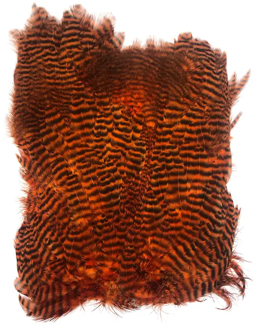 Softhackle patch Grizzly Burnt Orange Supermjuka hackles 