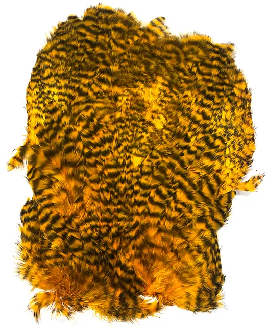 Softhackle patch Grizzly Sunburst Supermjuka hackles 