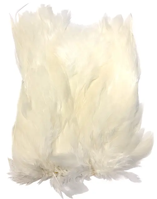 Softhackle patch White Supermjuka hackles 