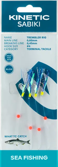 Kinetic Sabiki Trembler #4 Holo Fishskin/Blue Flash 