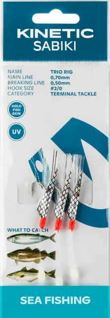 Kinetic Sabiki Trio #2/0 White Flash 