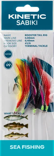 Kinetic Sabiki Rooster Tail #2/0 Multi Color 