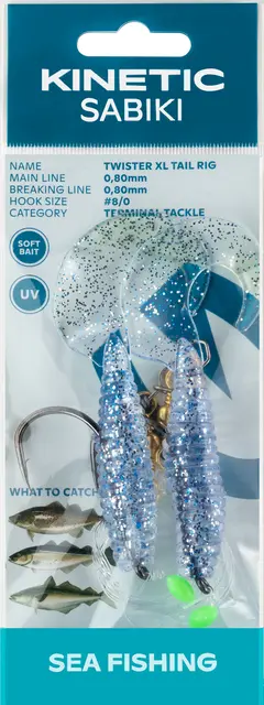 Kinetic Sabiki Twister XL Tail #8/0 Blue/Silver 