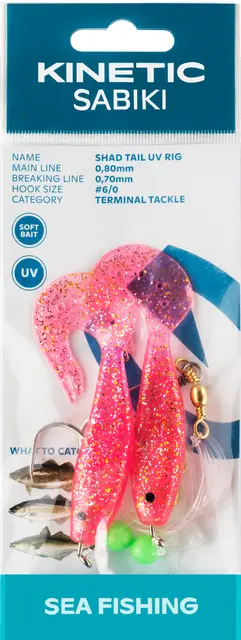 Kinetic Sabiki Shad Tail #6/0 Glow/Yellow 