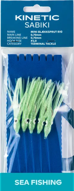 Kinetic Sabiki Mini Bläckfisk #2/0 Glow 