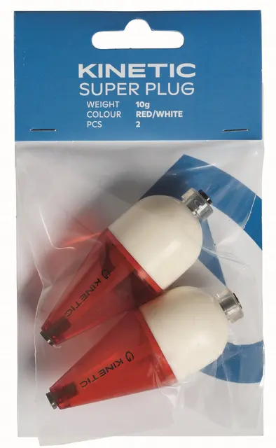 Kinetic Super Plug 2-pack 5g Röd/Vit, flöte 