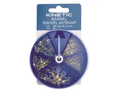 Kinetic Barrel Swivel w/Snap Assortment 30pk