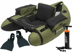 Kinetic Fish Hunter Belly Boat Paket Paket med flytring, simfötter och pump