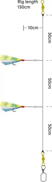 Kinetic Sabiki Flasher UV #7/0 Purple/Pink/Silver 