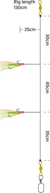 Kinetic Sabiki Octopus Lightstick #6/0 Gold/Orange 