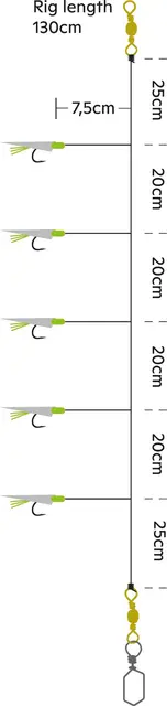 Kinetic Sabiki Circle Hook #6 Fishskin/Flash 