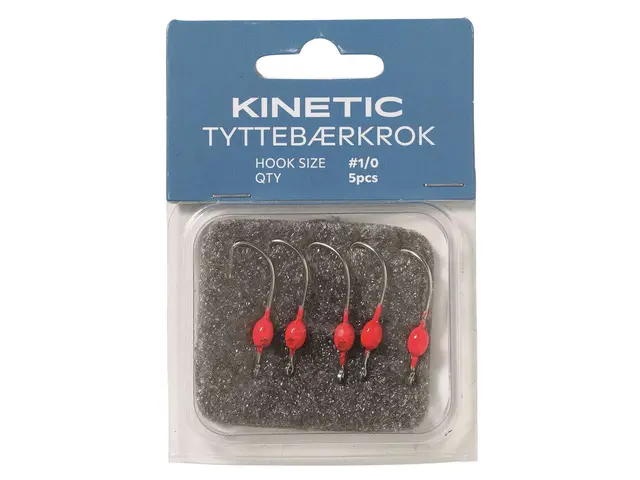 Kinetic Tyttebærkrok #1/0 Red 5pcs 
