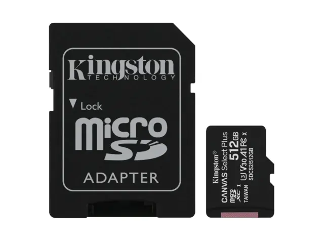 Kingston Canvas Select SDHC Kort 512GB Minnekort till viltkamera 