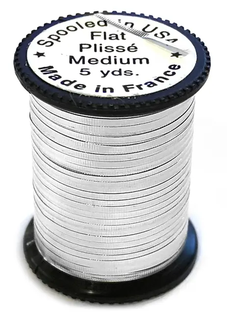 Lagartun Flat Metal Embossed Tinsel M Plisse Silver 