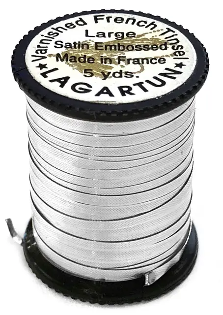 Lagartun Flat Metal Embossed Tinsel M Satin Silver 