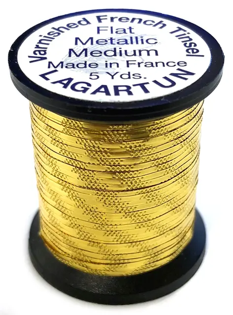 Lagartun Flat Metal Embossed Tinsel M Semi Emb Gold 