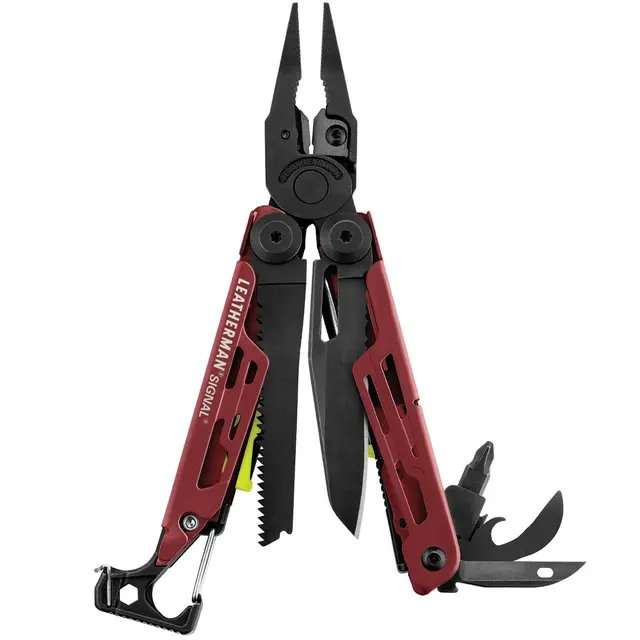 Leatherman Signal med väska Röd Multiverktyg, Innehåller 19 verktyg 