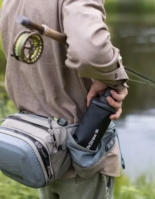 Lifestraw Peak Squeeze 1L Mountain Blue Komprimerbar flaske med filter 