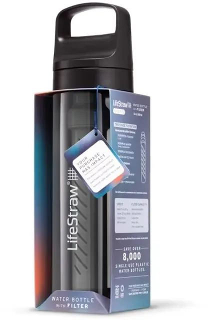 Lifestraw Go 2.0 650ml Nordic Noir Filterflaske for reise og daglig bruk 