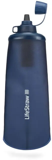 Lifestraw Peak Squeeze 1L Mountain Blue Komprimerbar flaske med filter 