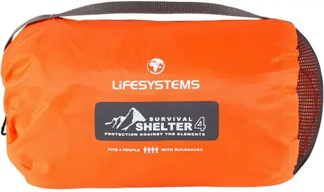 Lifesystems Survival Shelter 4 Orange Lett vindsekk som rommer 4 personer 