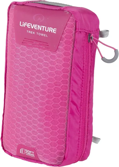 Lifeventure Soft Fibre Trek Towel L Kompakt vandringshandduk, Rosa 
