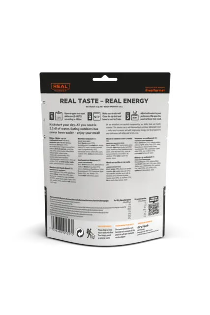 Real Turmat Blåbær og vaniljemüsli Frisk, søt og smakfull frokostrett 