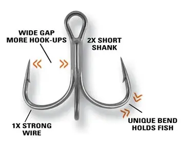Mustad TG76NP-BN Treblekrok #8 Paket med 6 st 