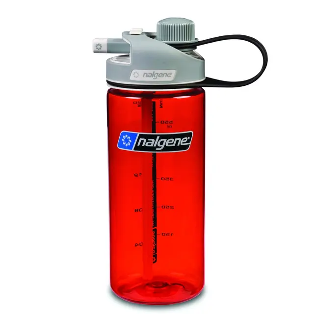 Nalgene Multidrink Sustain Red 0,6 L Mångsidig flaksa med två drickmetoder 