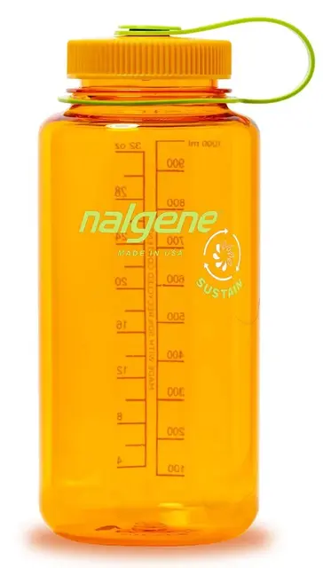 Nalgene 1L Wide Mouth Sustain Clementine 1 liter drikkeflaske med vid åpning 