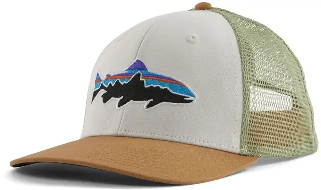 Patagonia Fitz Roy Trout Trucker Hat White w/Classic Tan 