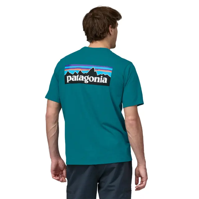 Patagonia M P-6 Logo Responsibili-Tee S Belay Blue T-skjorte med patagonia logo 