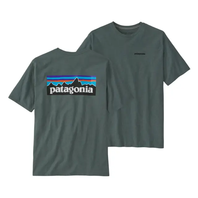 Patagonia M P-6 Logo Responsibili-Tee S Nouveau Green T-skjorte med logo 
