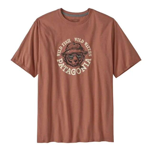 Patagonia M Take a Stand ResponsibiliTee Wild Grizz: Sienna Clay S 