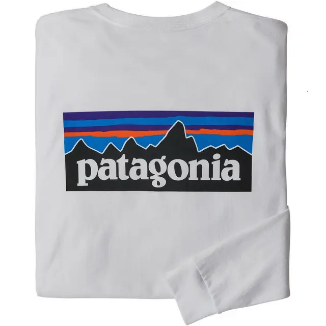 Patagonia LS P-6 Responsibili-Tee XS White LongSleeve t-shirt med logo 