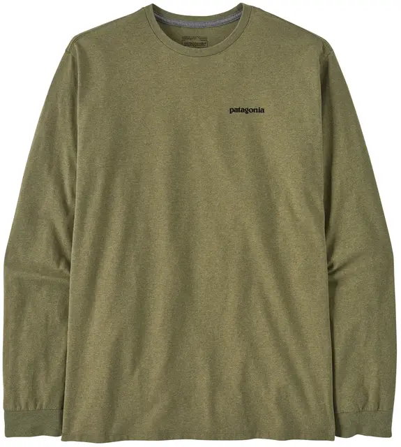 Patagonia LS P-6 Responsibili-Tee S Buckhorn Green LongSleeve logo t-shirt 
