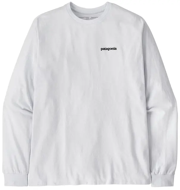 Patagonia LS P-6 Responsibili-Tee XS White LongSleeve t-shirt med logo 