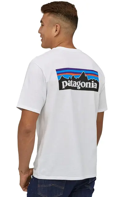 Patagonia M P-6 Logo Responsibili-Tee S White T-skjorte med Patagonia logo 