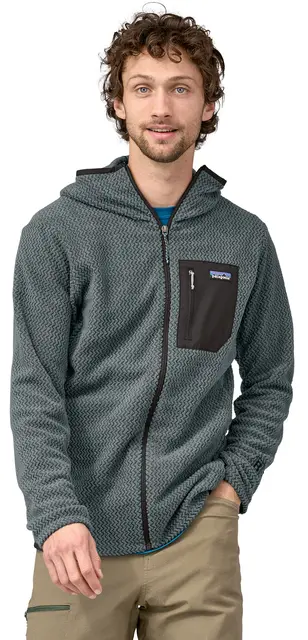 Patagonia M R1 Air Full-Zip Hoody M Nouveau Green fleecejakke til herre 