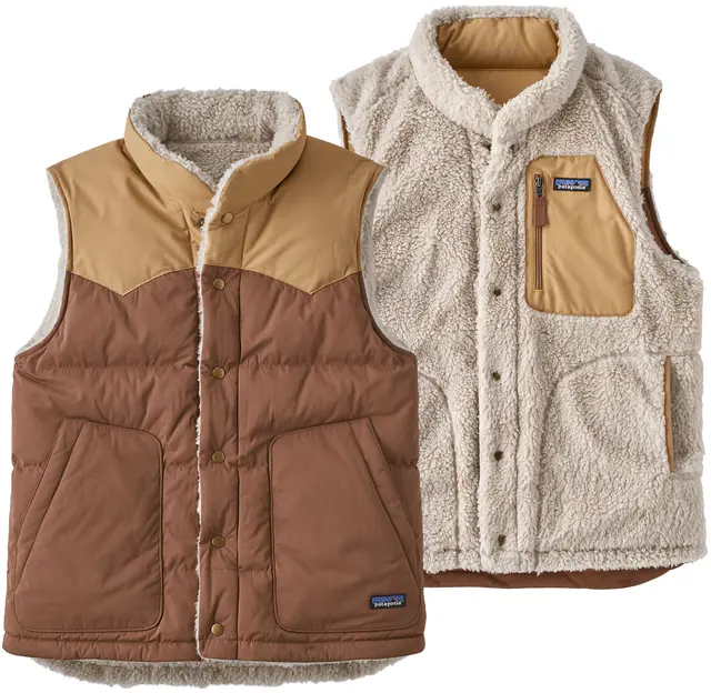 Patagonia Reversible Bivy Down Vest S Mo Moose Brown 