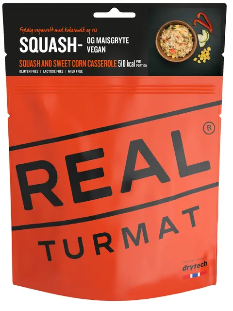 Real Turmat Squash og maisgryte En fyldig og mettende vegan rett med ris 